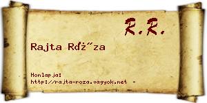 Rajta Róza névjegykártya